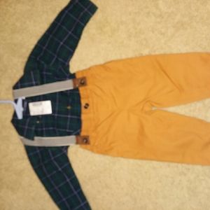 Infants Children's Place suspender outfit. New wit